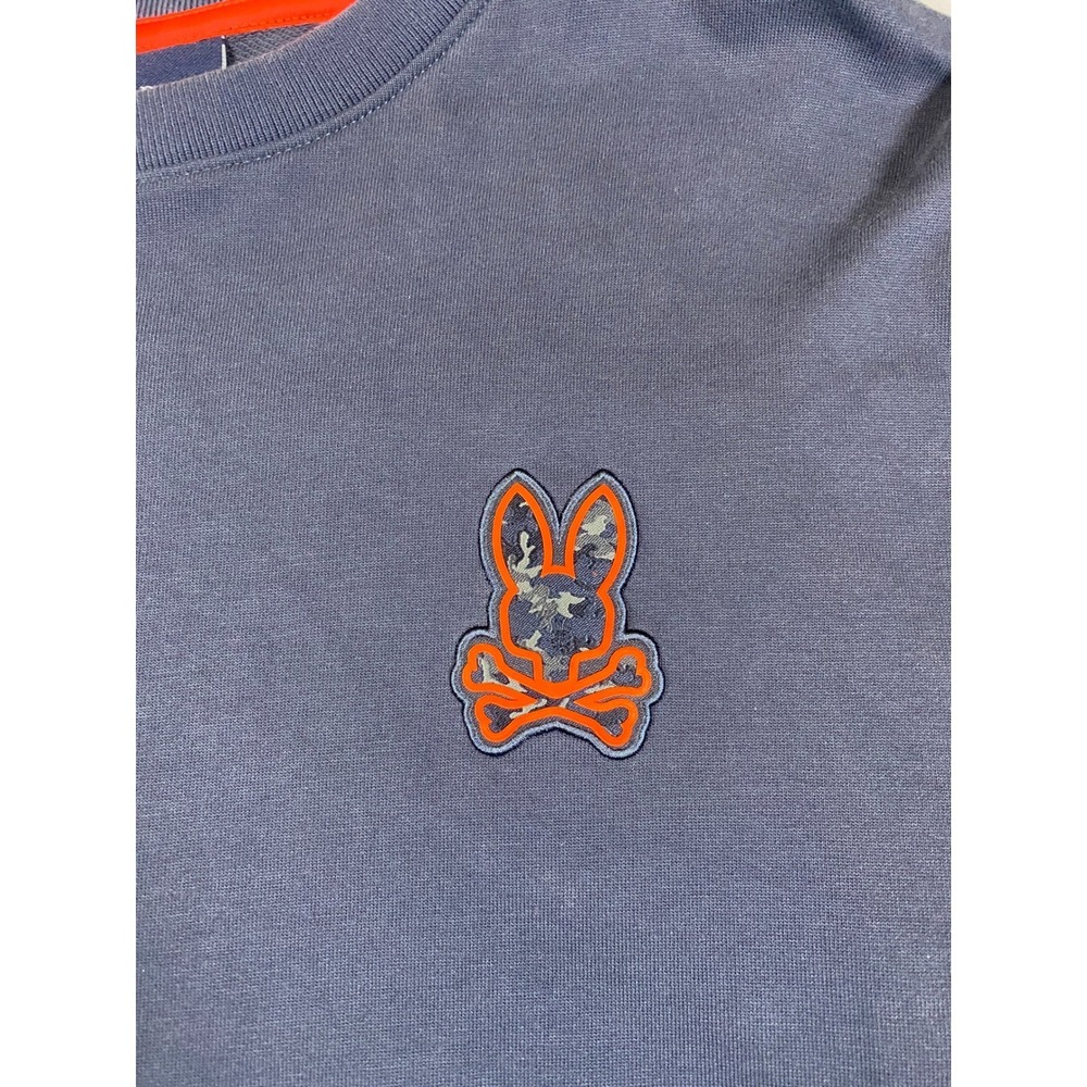 Psycho Bunny Kids Long Sleeve Crew Neck Tee Gray Embroidered Bunny Logo Size L - Picture 3 of 5